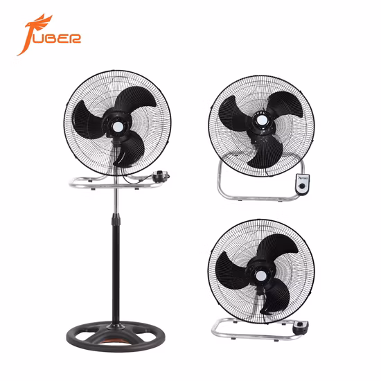 China 18 polegadas 3 em 1 12V 24V AC DC Ventilador de pé com pedestal de resfriamento de ar industrial de alta velocidade